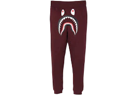 BAPE Shark Slim Sweat Pants Burgundy/Green