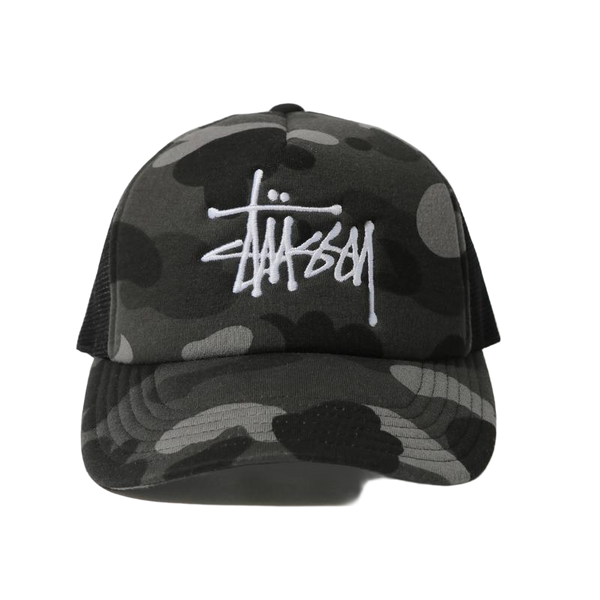 BAPE x Stussy Trucker Cap Black