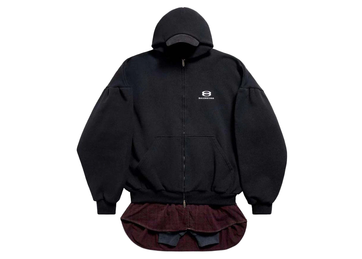 Balenciaga Layered Hoodie Black