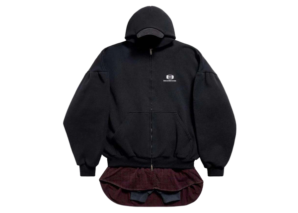 Balenciaga Layered Hoodie Black