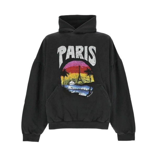 Balenciaga Paris Tropical Hoodie Black