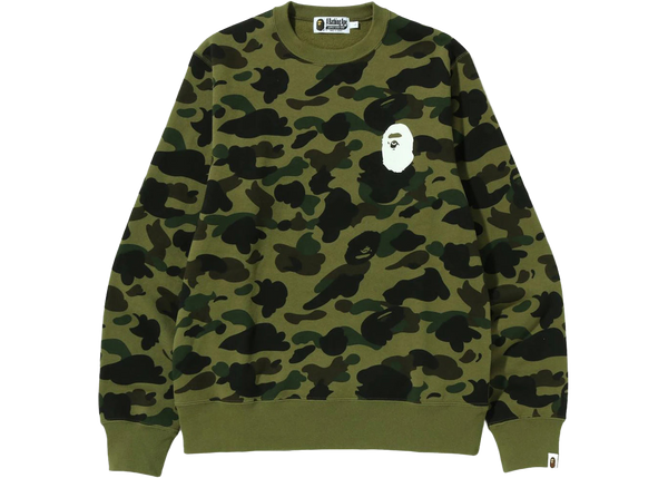 BAPE 1st Camo Ape Head Crewneck Green