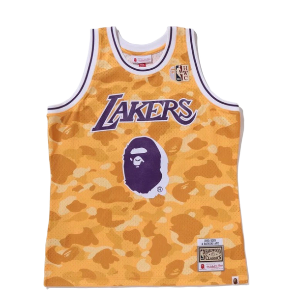 BAPE x Mitchell & Ness Lakers ABC Basketball Swingman Jersey