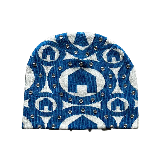 H1LL HOUSE Blue Rhinestone Beanie