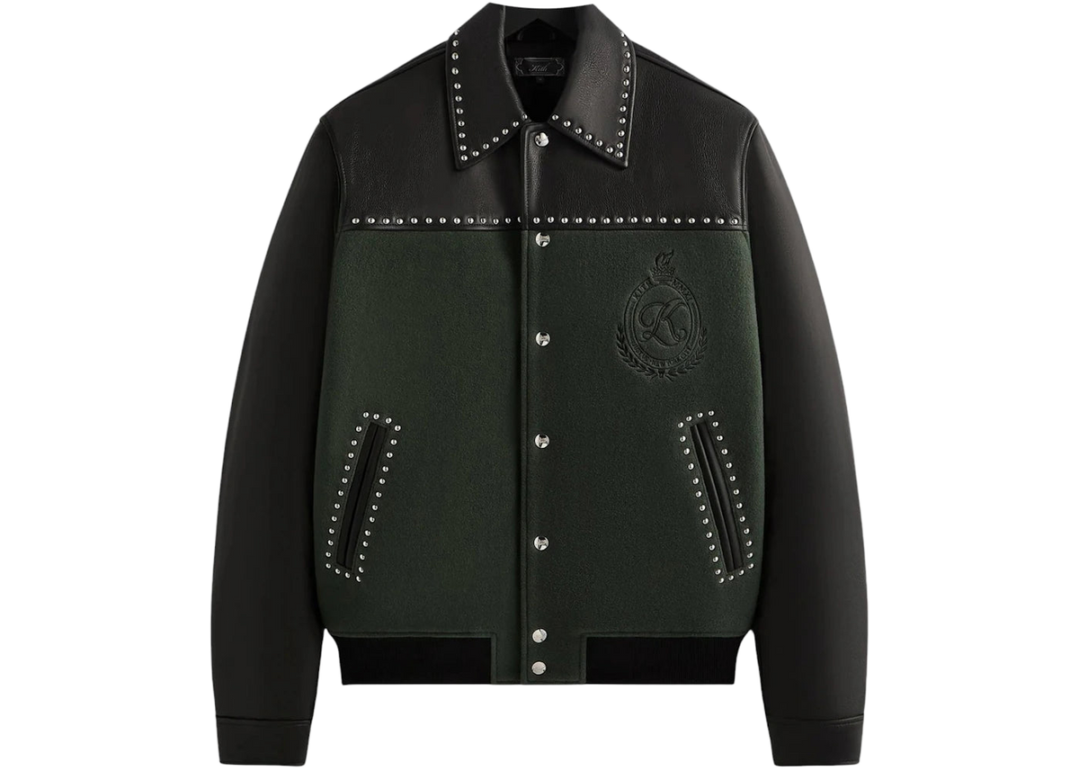 Kith Leather Combo Varsity Jacket Machine