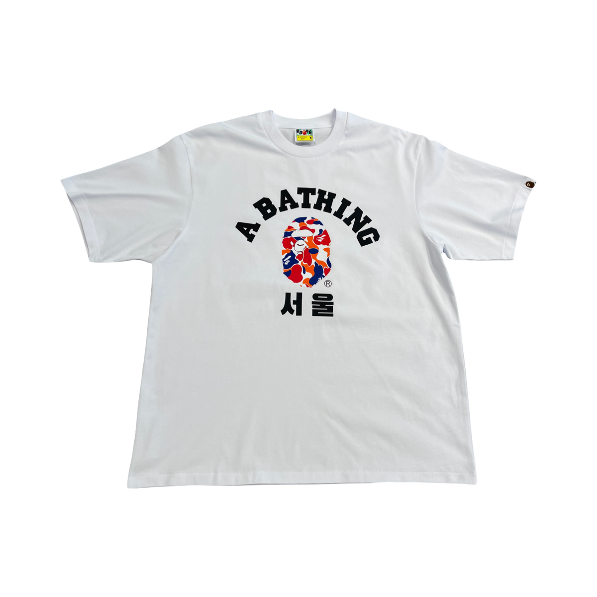 Korea Exclusive Bape Orange/Blue College Camo Tee