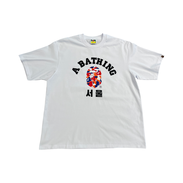 Korea Exclusive Bape Orange/Blue College Camo Tee