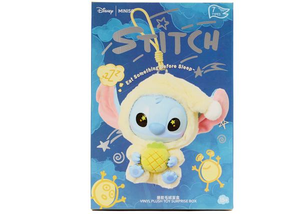 Miniso Top Toy Disney Stitch Eating Something Before Sleep Plush Keychain Single Blind Box
