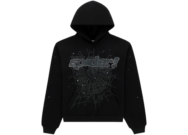 Sp5der Rhinestone Punk V2 Hoodie Black