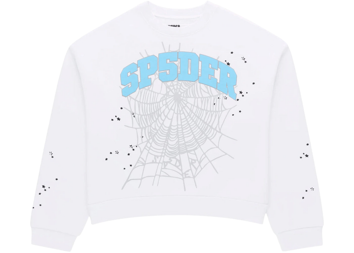 Sp5der Varsity Web Crewneck White