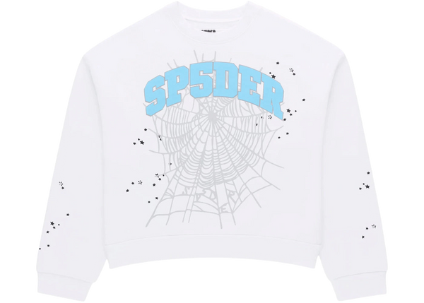Sp5der Varsity Web Crewneck White