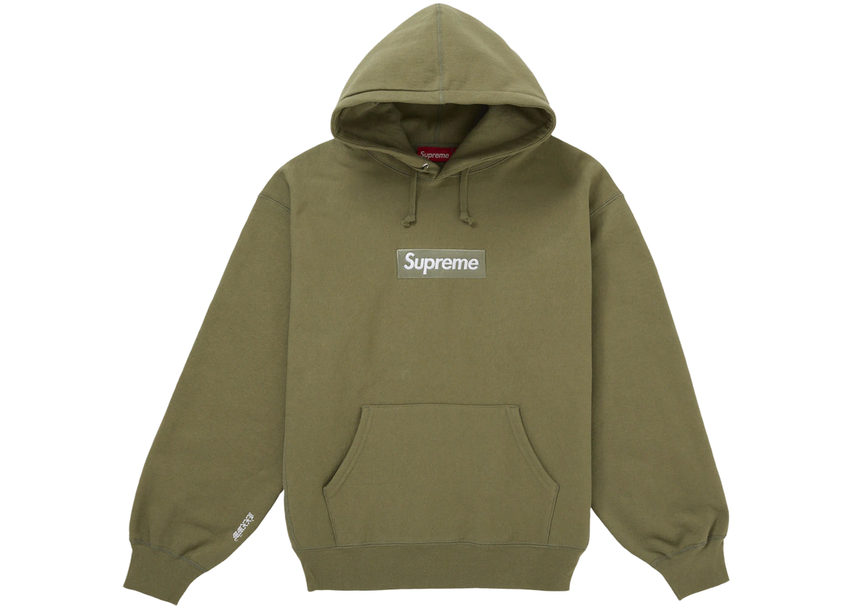 Supreme Box Logo Hooded Sweatshirt (FW25) Light Olive