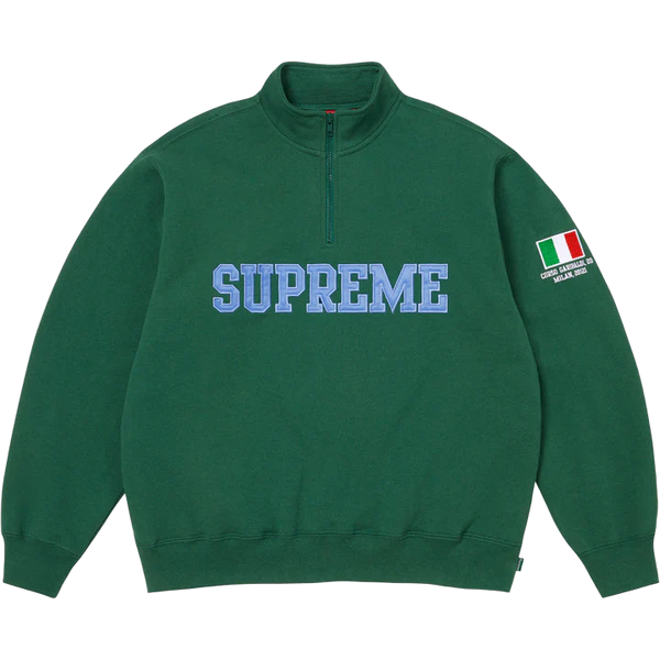 Supreme Shop Flag Half Zip Pullover Green
