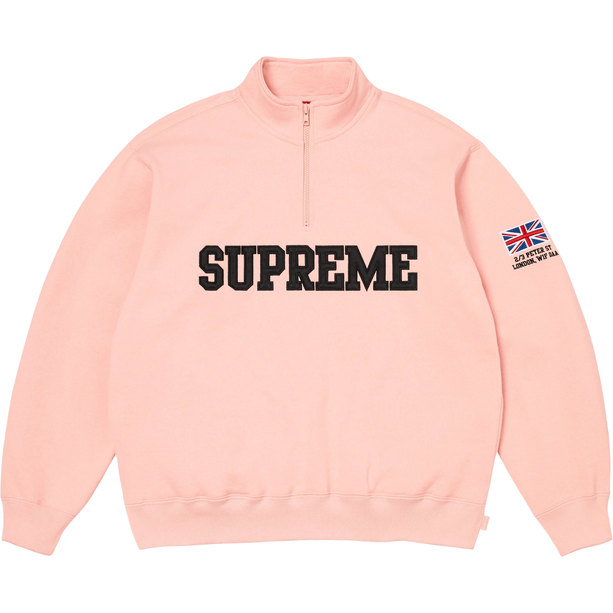 Supreme Shop Flag Half Zip Pullover Pink