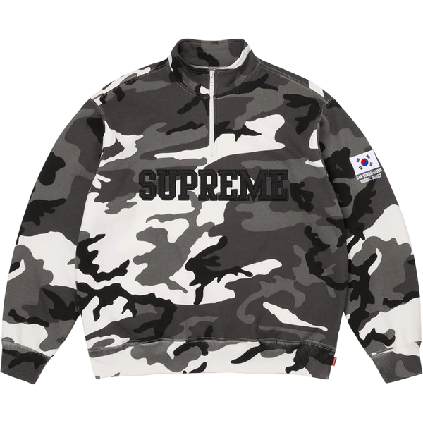 Supreme Shop Flag Half Zip Pullover Snow Camo