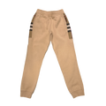 Burberry Check Panel Cotton Blend Sweatpants