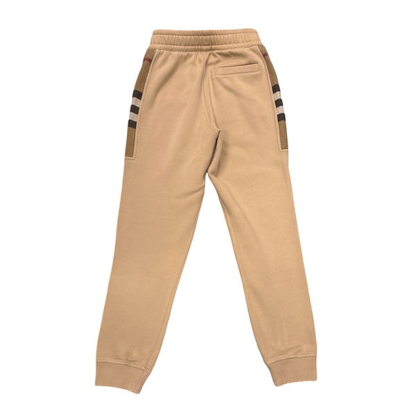 Burberry Check Panel Cotton Blend Sweatpants
