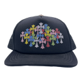 Chrome Hearts Multi Color Crosses Trucker Hat - Black