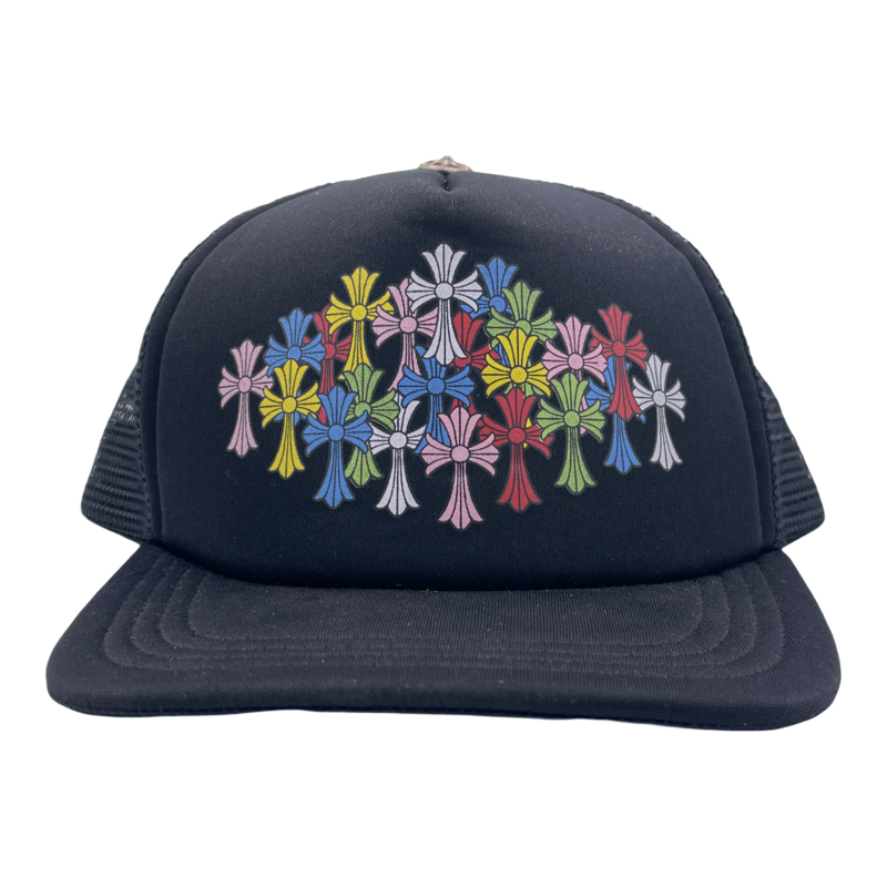 Chrome Hearts Multi Color Crosses Trucker Hat - Black