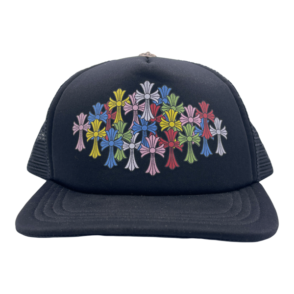 Chrome Hearts Multi Color Crosses Trucker Hat - Black