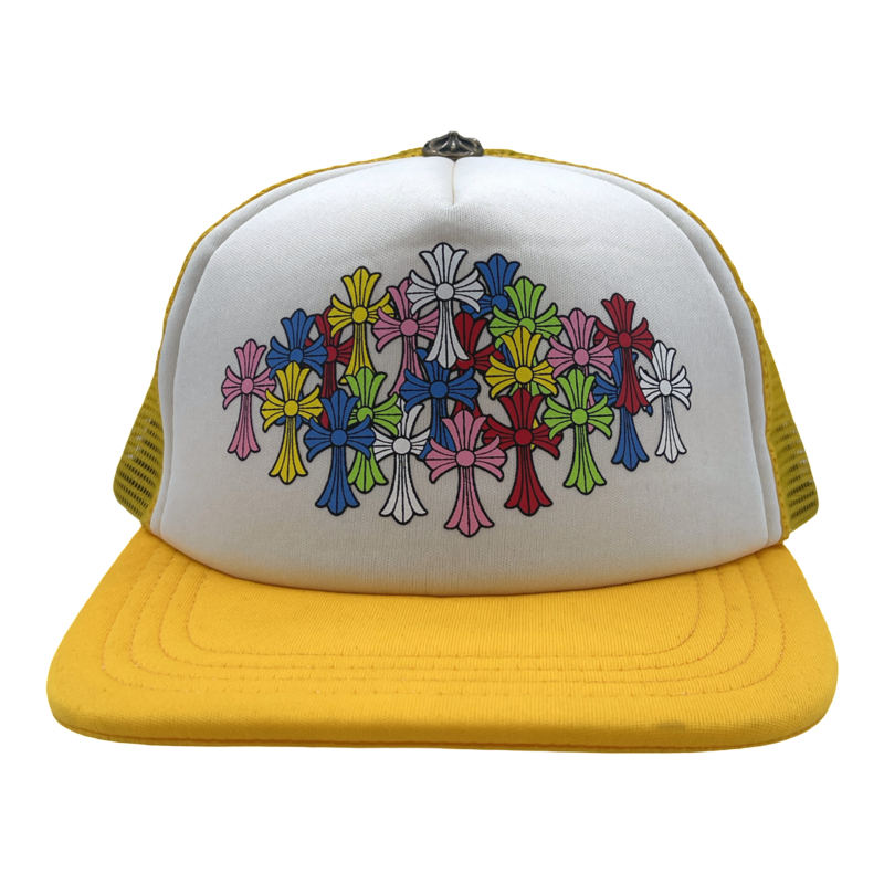 Chrome Hearts Multi Color Crosses Trucker Hat - Yellow