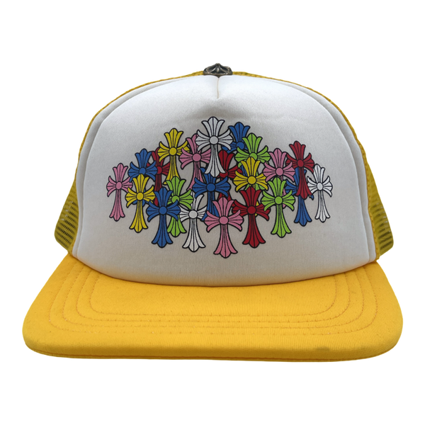 Chrome Hearts Multi Color Crosses Trucker Hat - Yellow