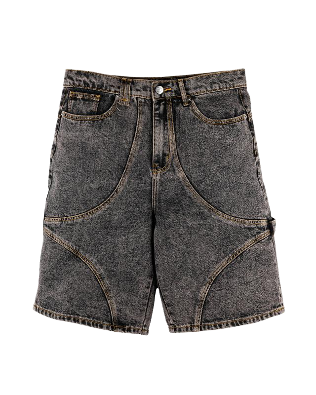 Common Studios 'Star' Washed Denim Short in Charcoal