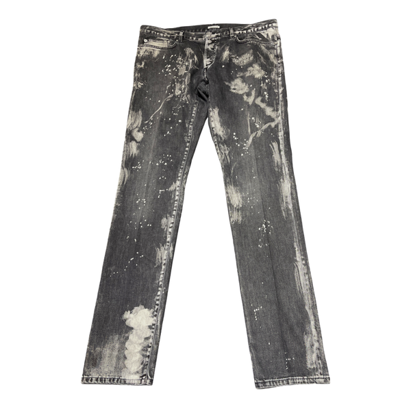 Dior Homme Speckled ink painted gray jeans