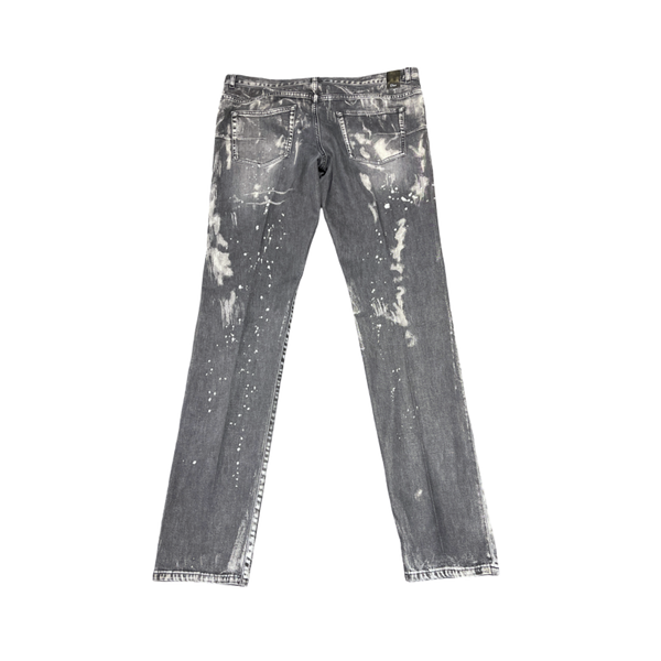 Dior Homme Speckled ink painted gray jeans
