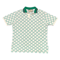 Gucci Logo-Embroidered Cotton Blend Polo in White and Green