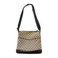 Gucci Shoulder Bag GG Canvas with Leather Trim