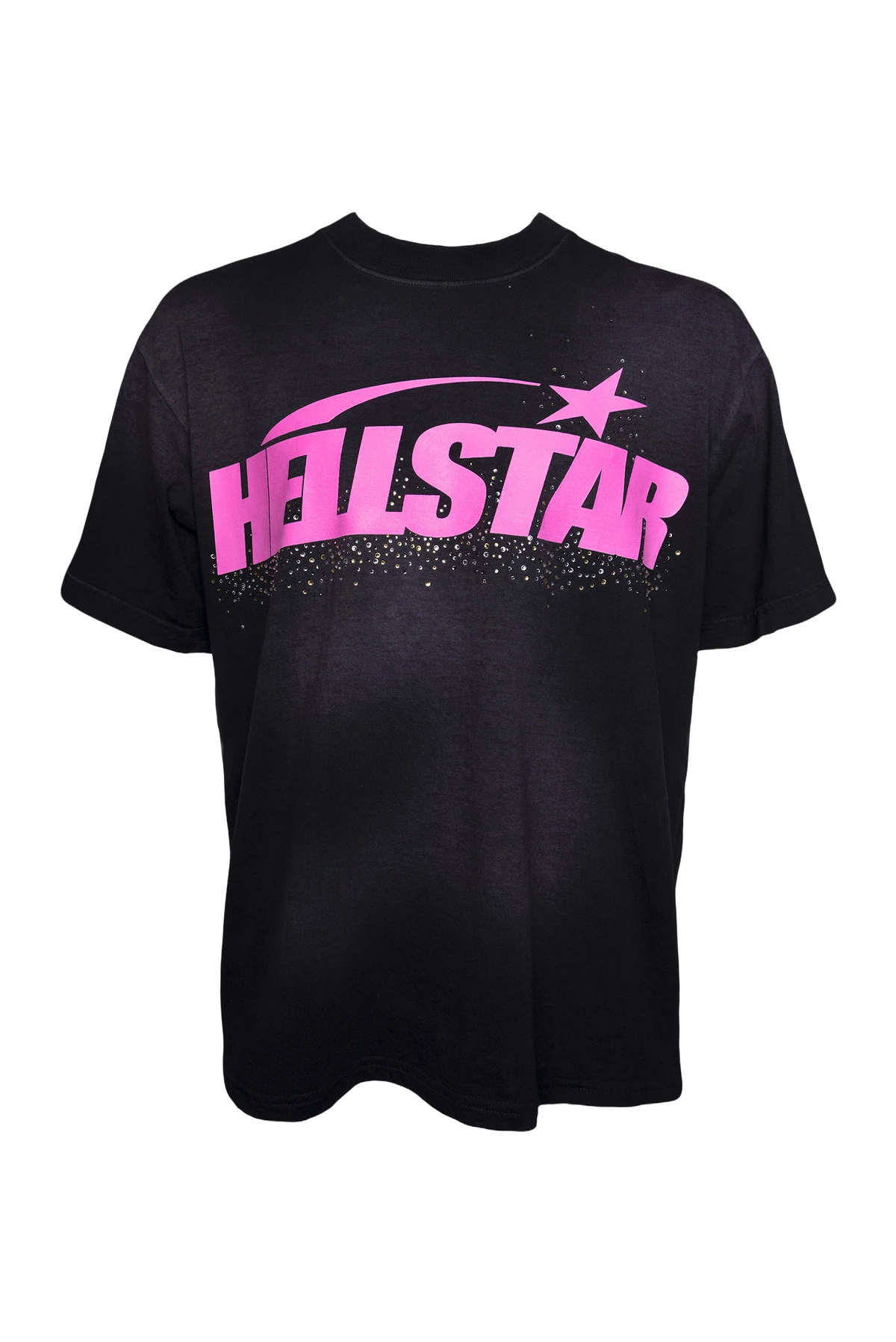 Hellstar Pink Classic Rhinestone Logo T-Shirt