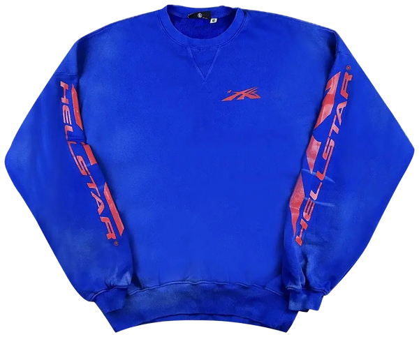 Hellstar Sports Core Logo Crewneck Sweatshirt - Blue / XL