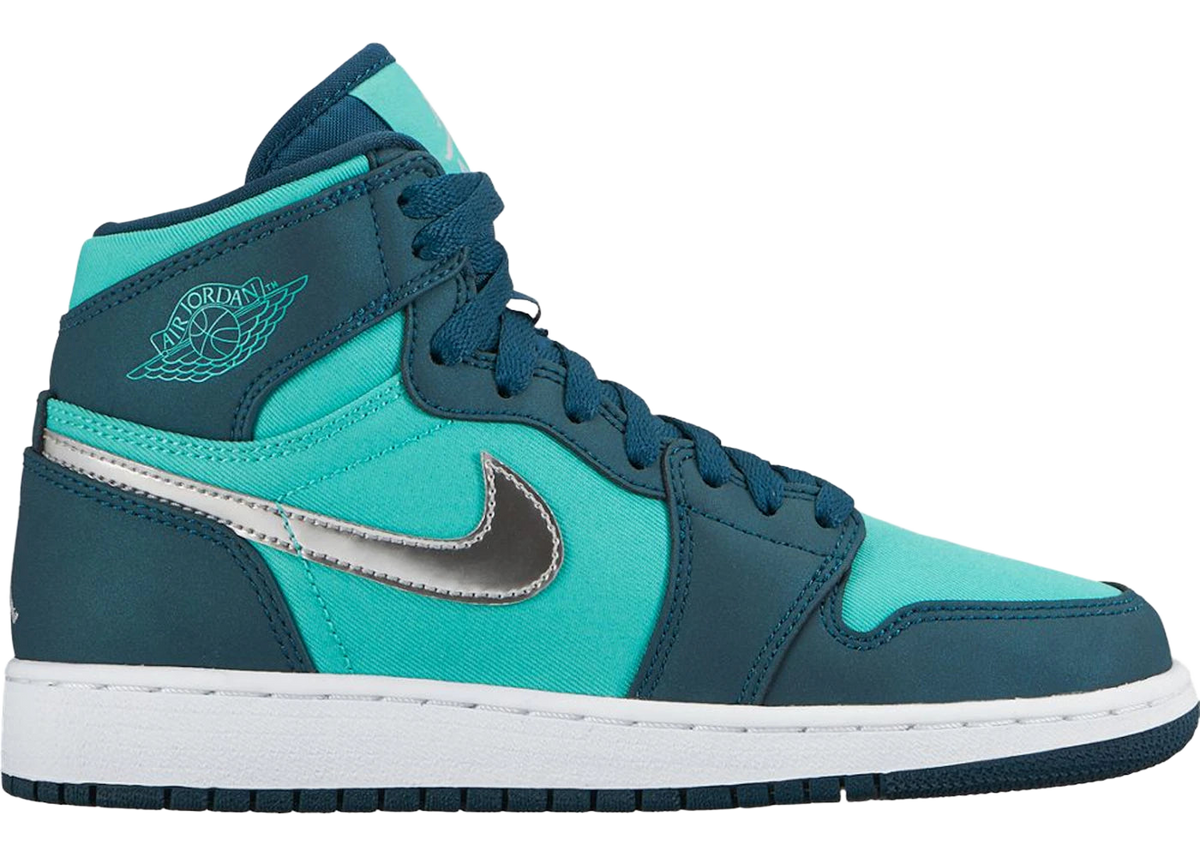 Jordan 1 Retro High Hyper Jade Metallic Silver (GS)