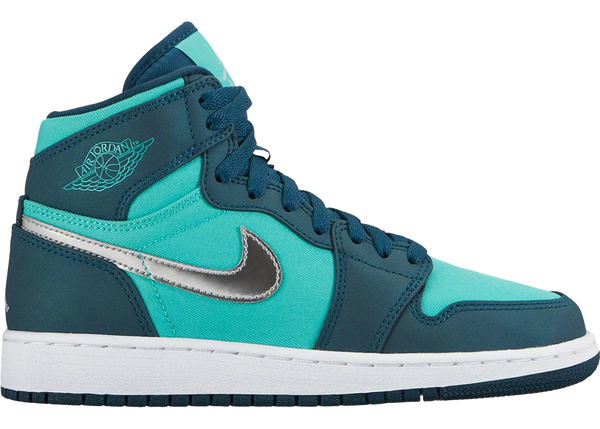 Jordan 1 Retro High Hyper Jade Metallic Silver (GS)