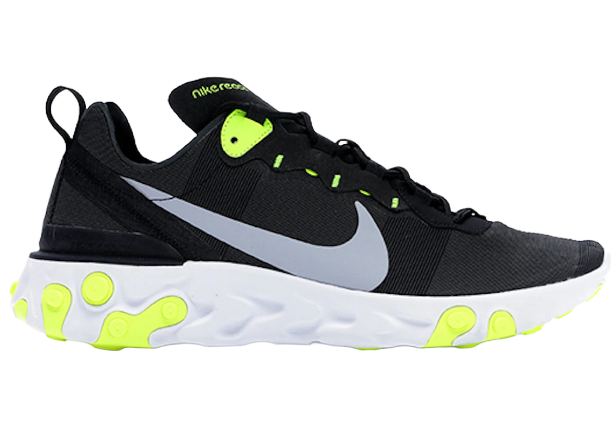 Nike React Element 55 Black Wolf Grey Volt