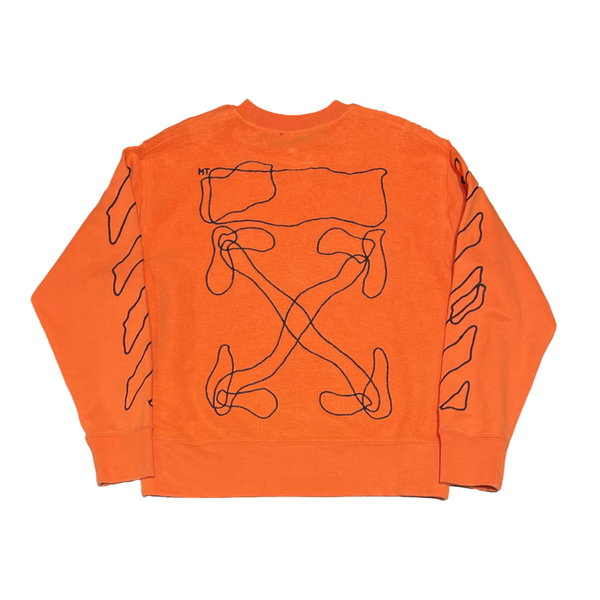Off-White Scribble Arrows Sweatshirt in Orange - Pre-Owned XS