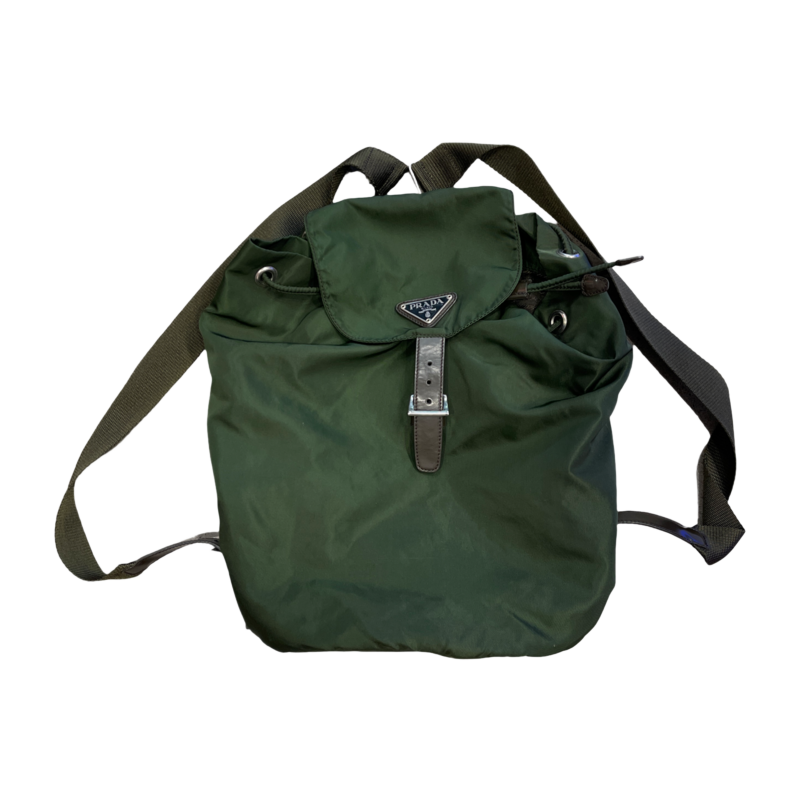 Prada Olive Green Bucket Backpack