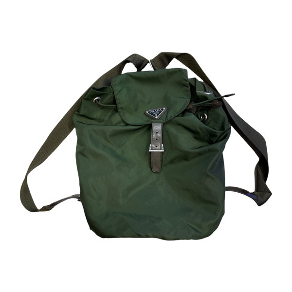 Prada Olive Green Bucket Backpack