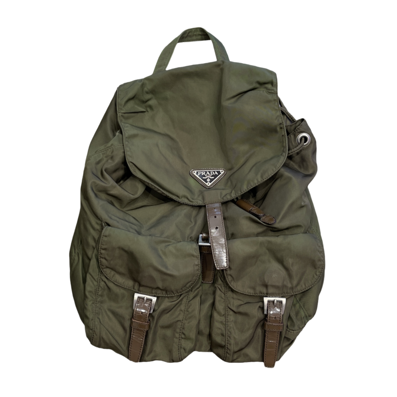 Prada Vela Tessuto Nylon Backpack in Green
