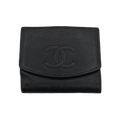 Chanel Black Caviar Leather Bi-Fold Flap Wallet