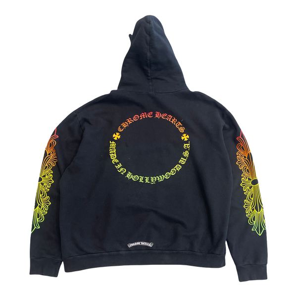 Chrome Hearts Floral Sleeve Gradient Made In Hollywood Hoodie Black/Gradient