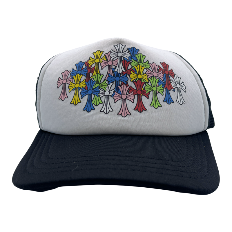Chrome Hearts Multi Color Crosses Trucker Hat White