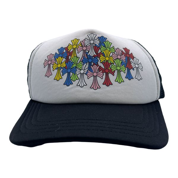 Chrome Hearts Multi Color Crosses Trucker Hat White