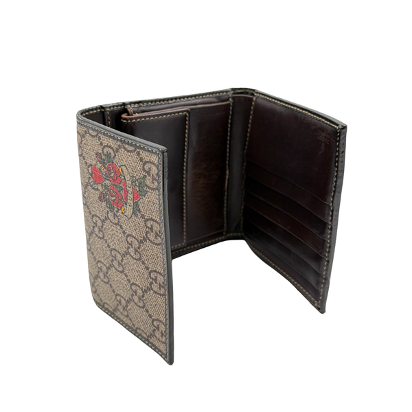 Gucci Tattoo Heart GG Supreme Trifold Wallet