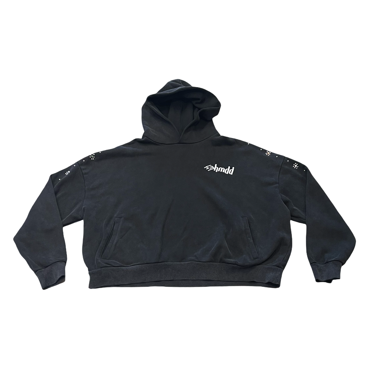 HMDD Flower Studded Hoodie Black