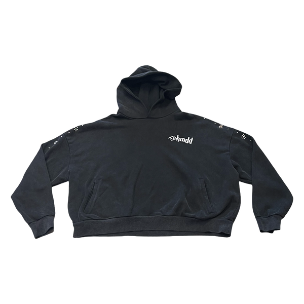 HMDD Flower Studded Hoodie Black