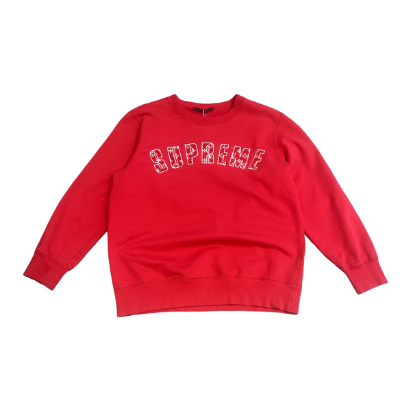 Supreme x Louis Vuitton Arc Logo Crewneck Red