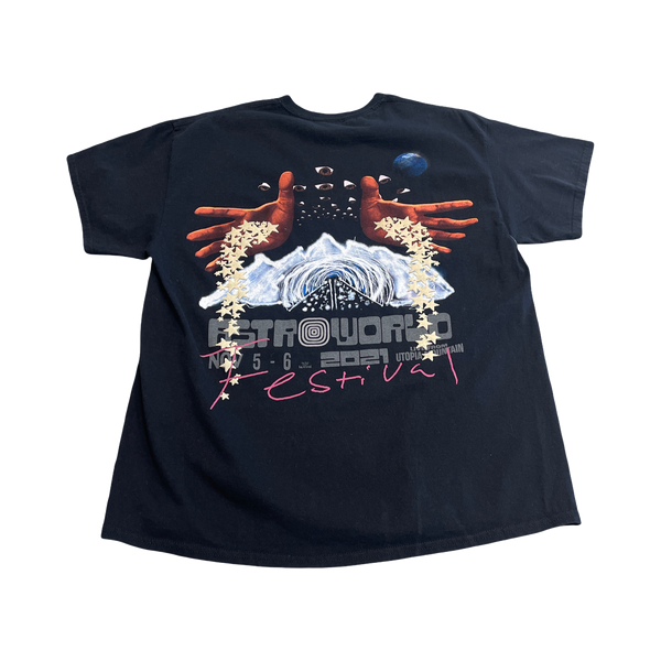 Travis Scott Astroworld 2021 See You In Utopia T-Shirt Black
