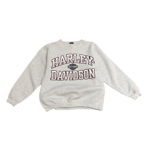 Vintage  90s Harley Davidson Grey Spellout Crewneck